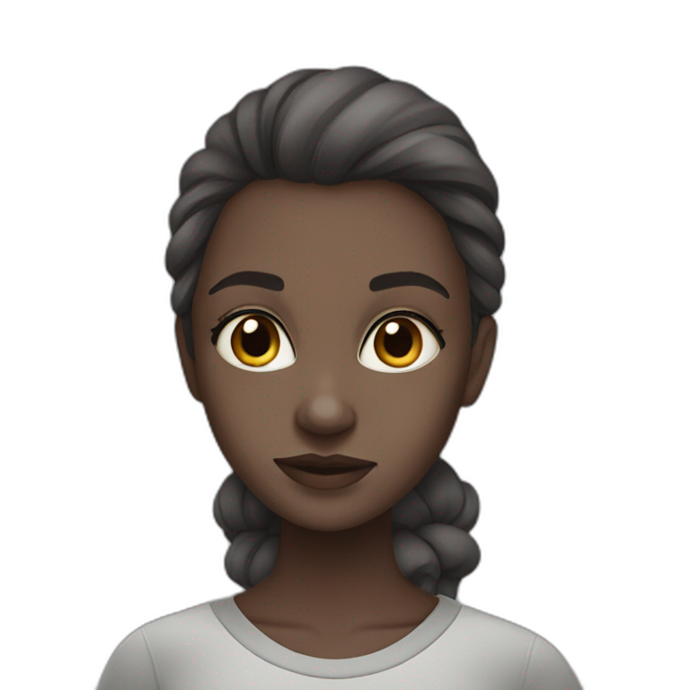 serene brown-haired girl gazing emoji