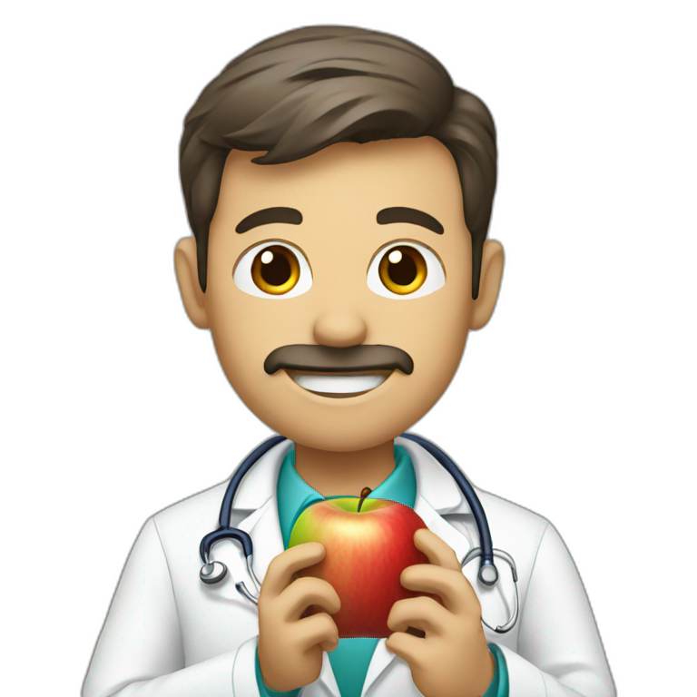 Doctor eating apple  emoji