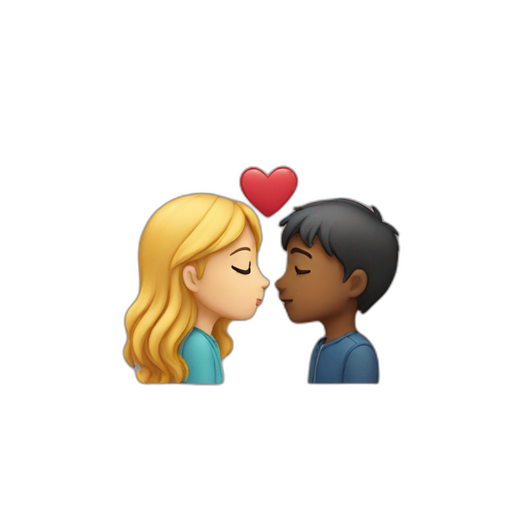 boy and girl kiss emoji