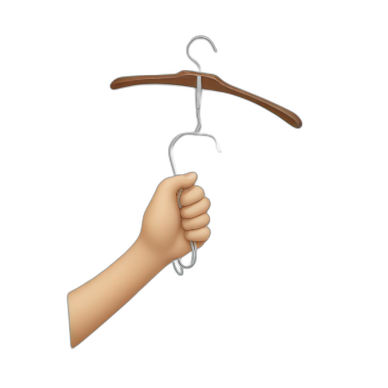 hand holding an hanger emoji