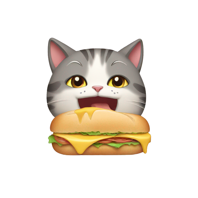 cat eating sandwich emoji