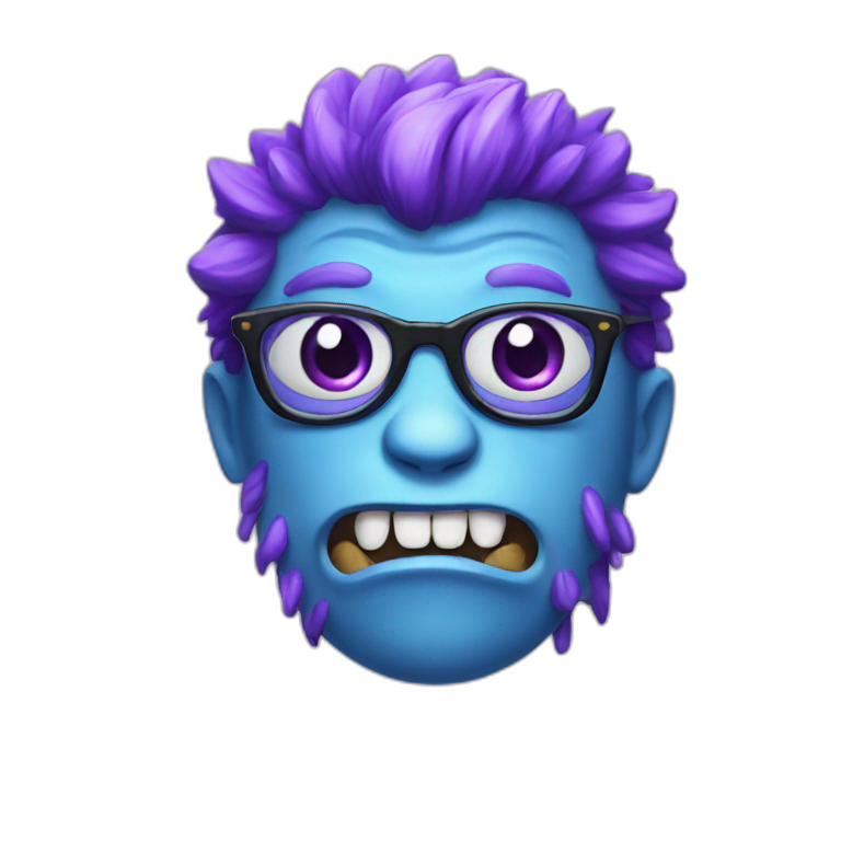 violet nerdy monster emoji