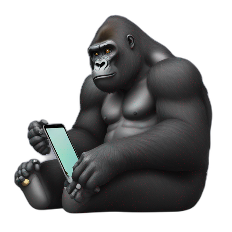 gorilla with phone emoji