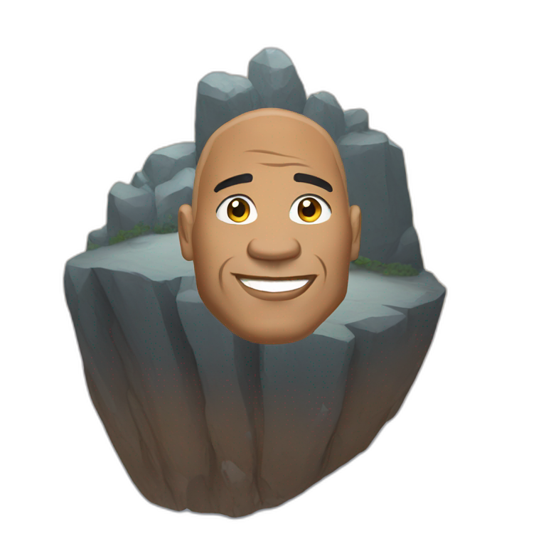 The rock on a rock emoji