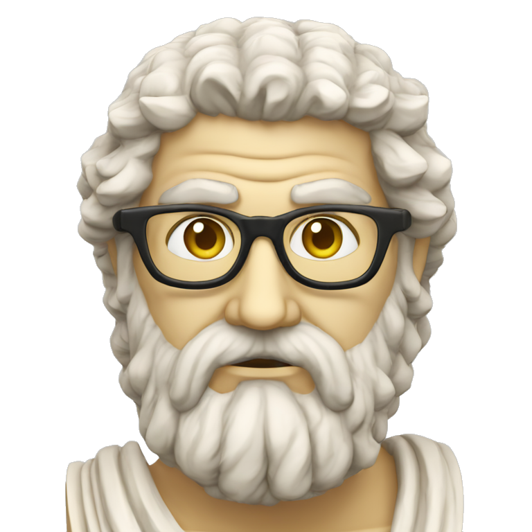 Ancient Greek King Odysseus Statue Face Only, Nerd, Glasses, Off-white emoji