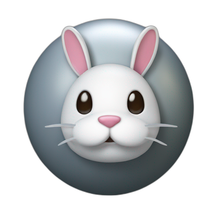 3d sphere with a cartoon Bugs Bunny skin texture emoji