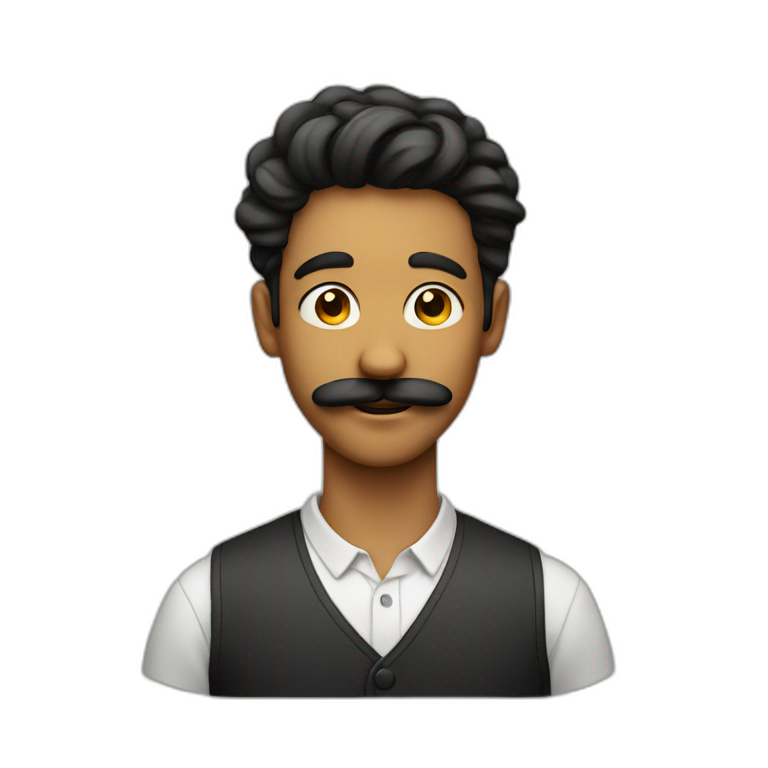 Young man with twisted moustache emoji