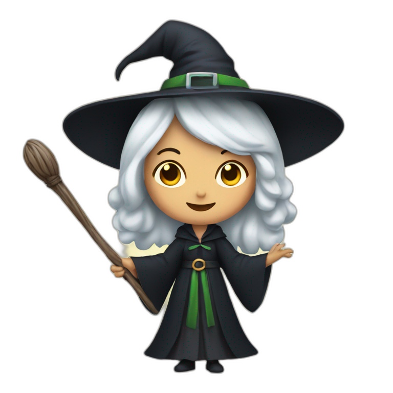 A witch holding a wand emoji