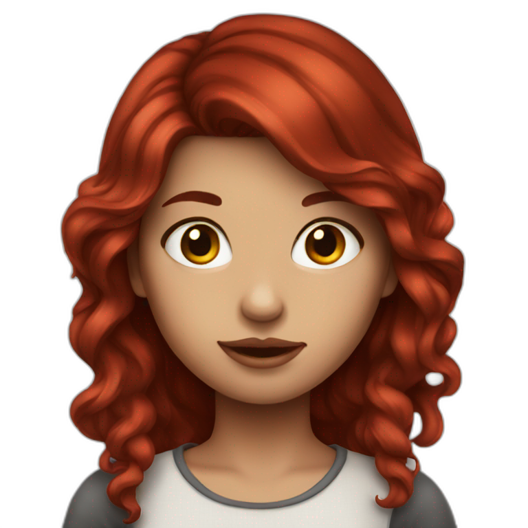 pretty dark red hair girl emoji