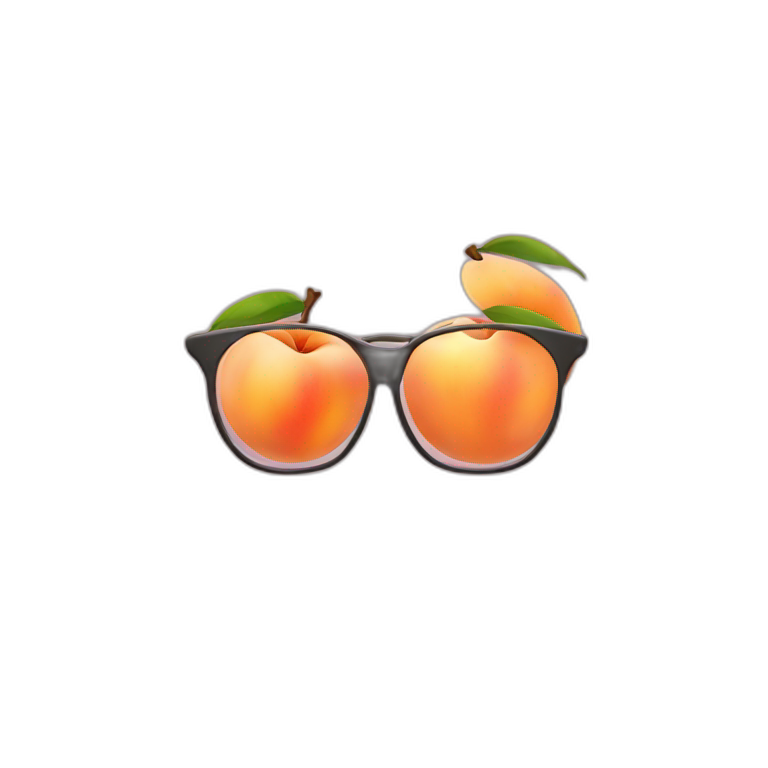 glasses between a peach emoji