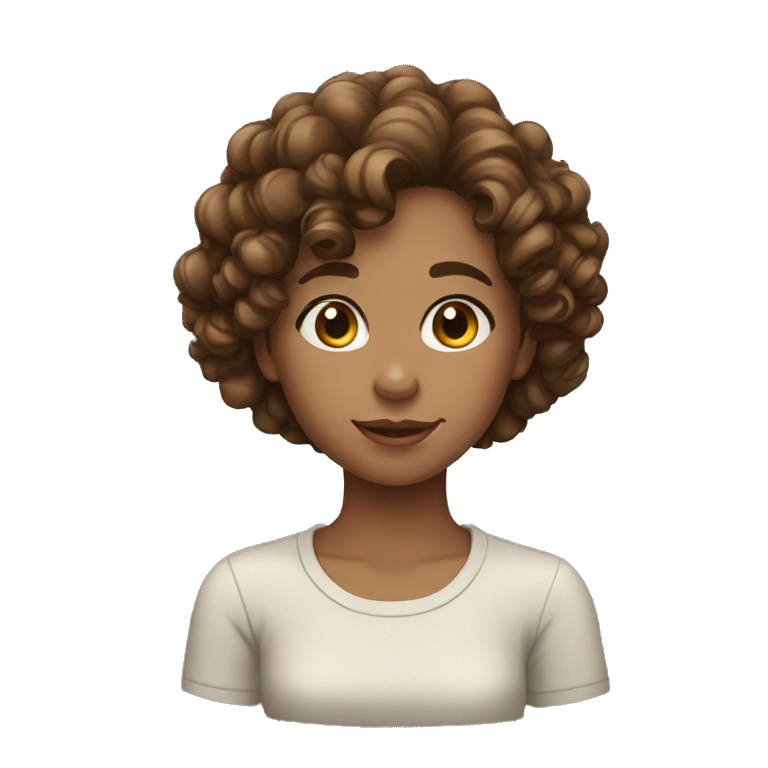girl with curly brown hair emoji