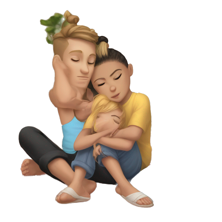 two kids resting peacefully emoji