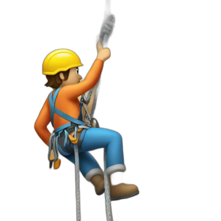 Belaying climber emoji