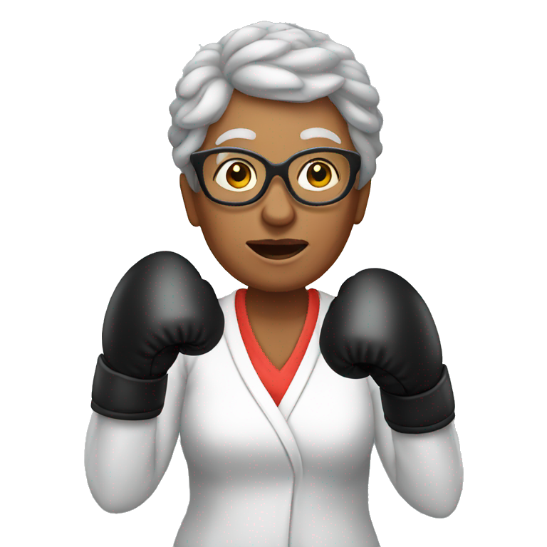 grandma with boxing gloves emoji