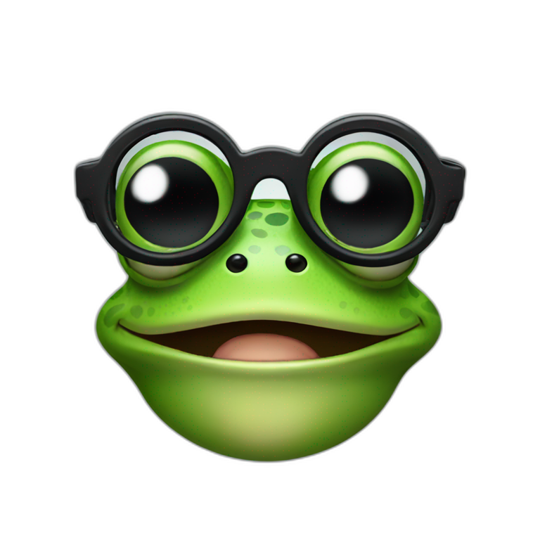 frog with black glasses emoji