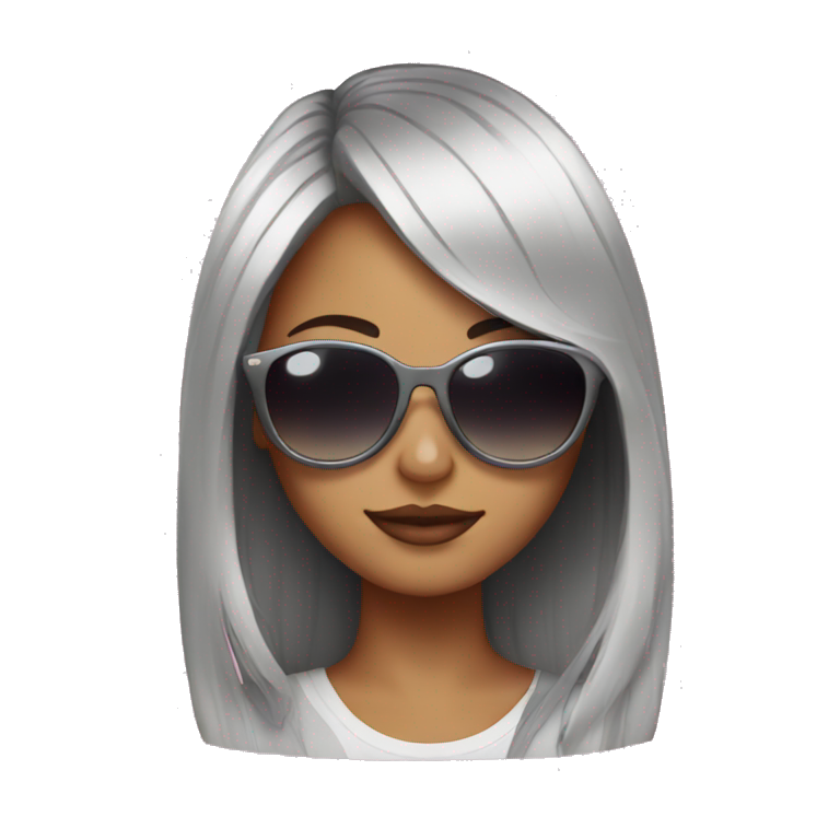 cool girl with sunglasses emoji