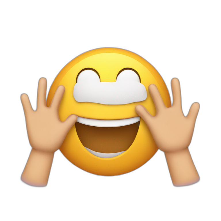Smile emoji with hands emoji