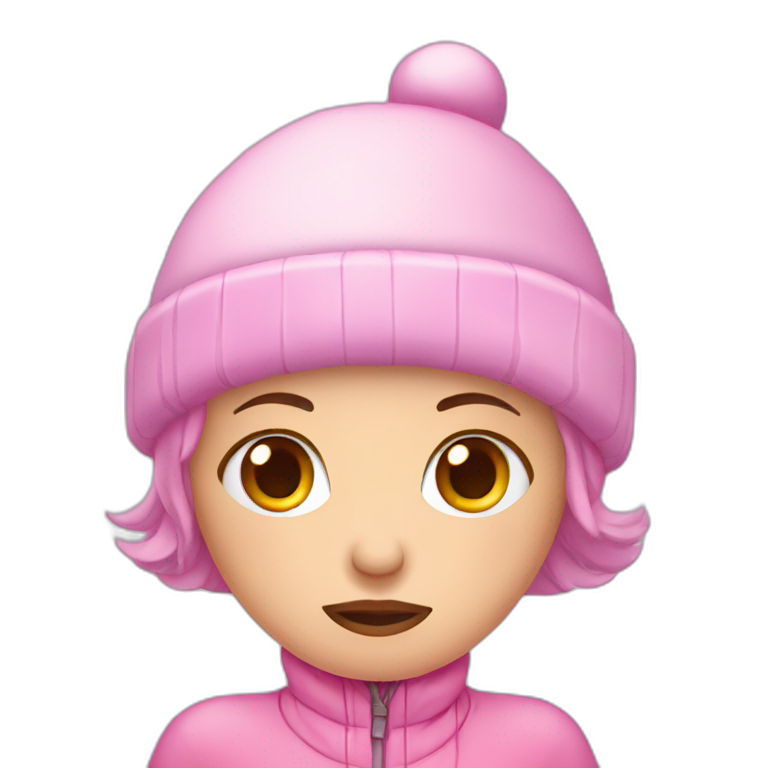Sad ice skating lady in pink emoji
