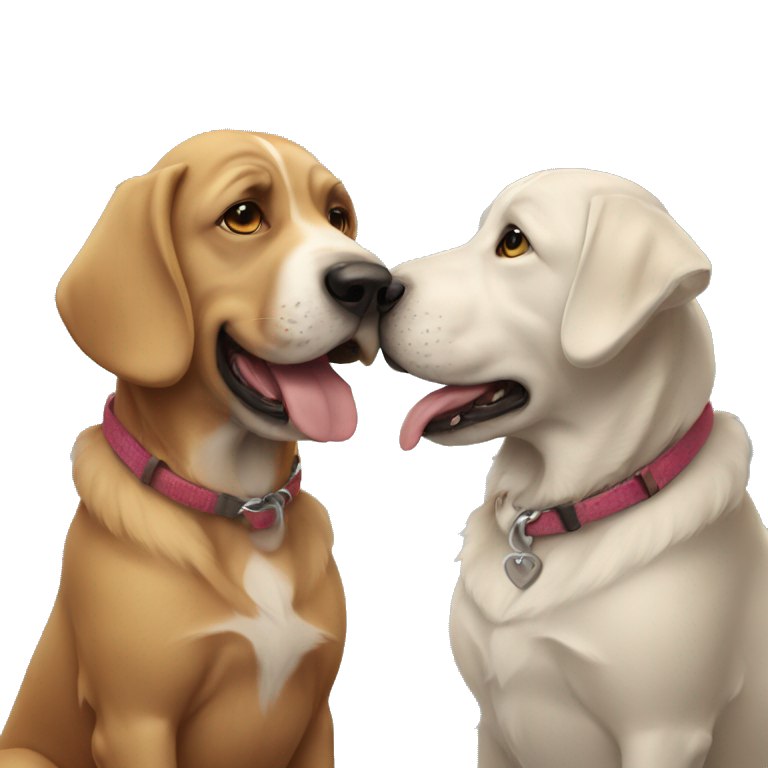 Two dogs in love emoji