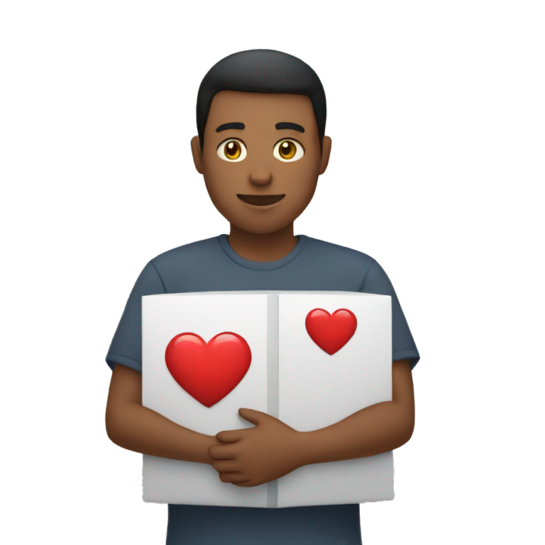 person holding heart emoji