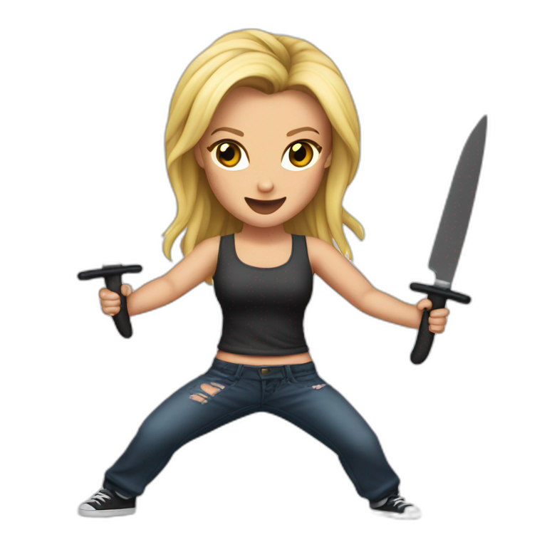 Britney spears dances with knives emoji