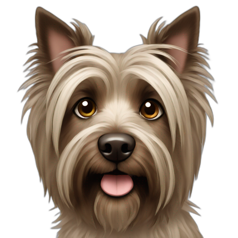 Brown long haired Skye terrier dog emoji