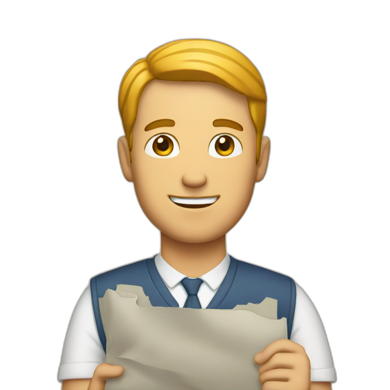 white man holding a map emoji