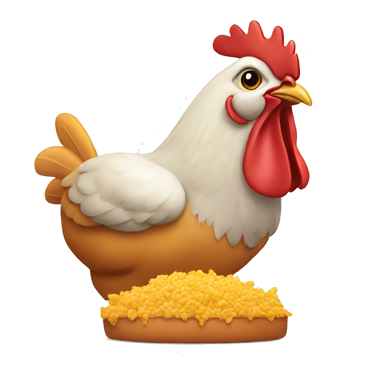Chicken eating chicken emoji