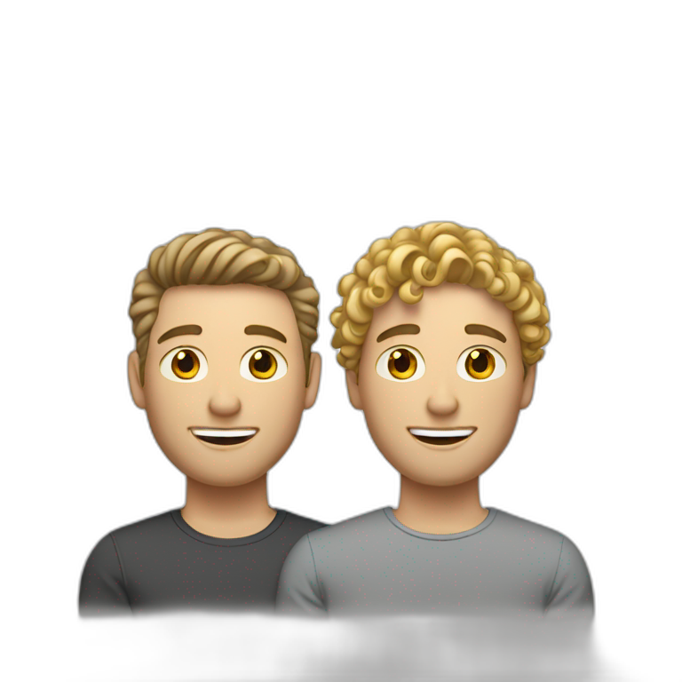 White-men-gay-couple,-1-with-curly-brown-hair-,and-1-with-short-blond-hair. emoji
