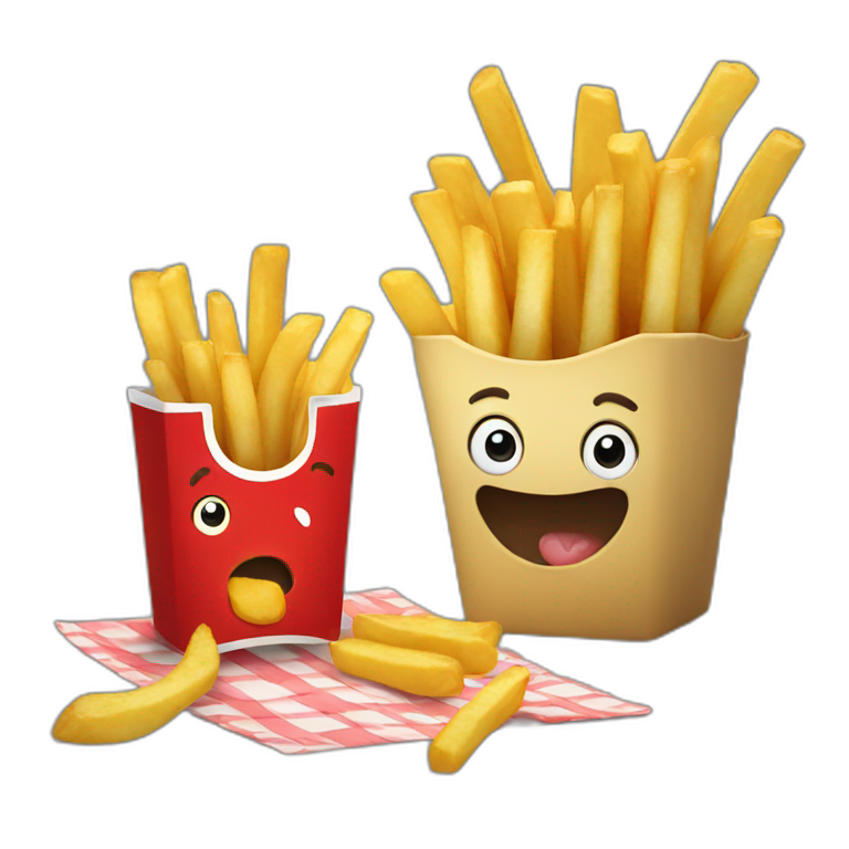 Belgium eating french fries emoji