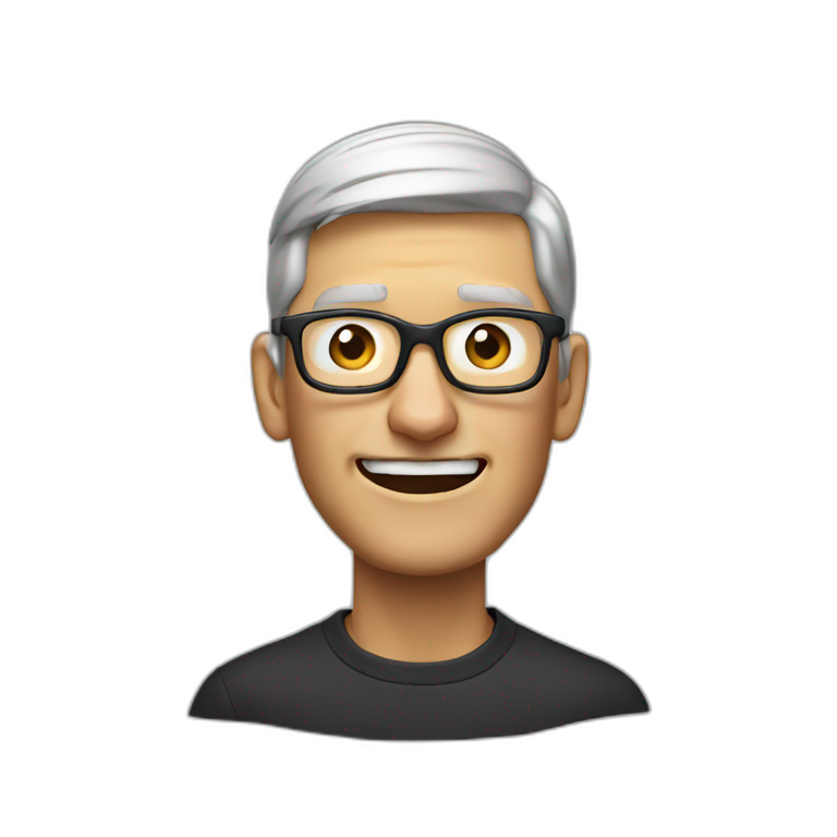 Tim cook surprised face open mouth half body visible  emoji