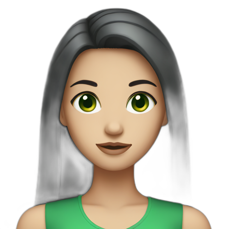 girl with green eyes and dark hair emoji