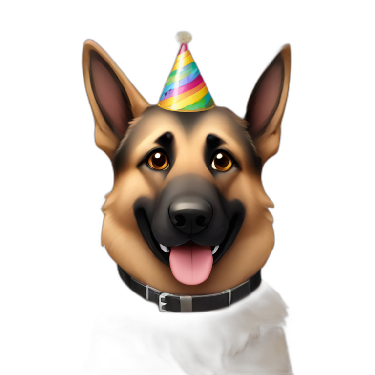 German shepherd birthday party emoji