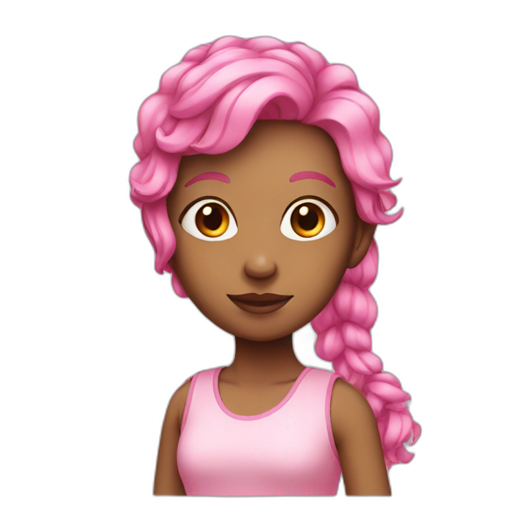 Girl with a pink hair emoji