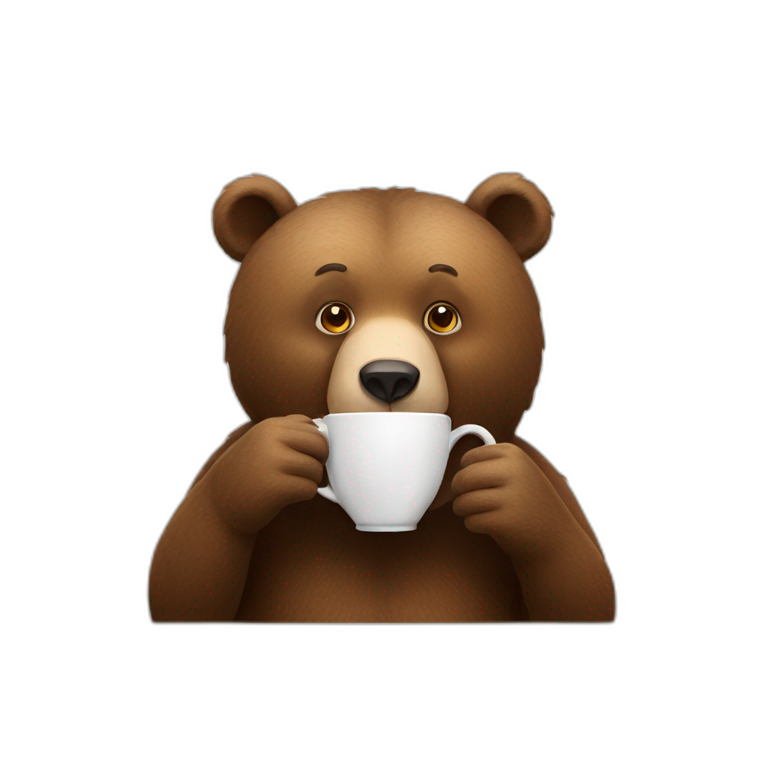 Bear drinking coffee emoji