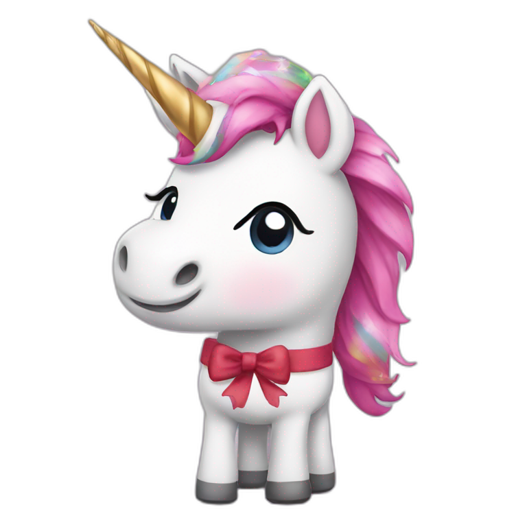 Cute unicorn with Christmas clothes emoji