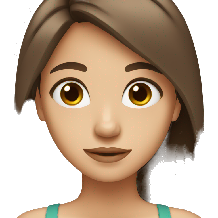 Girl with brown hair and eyes emoji