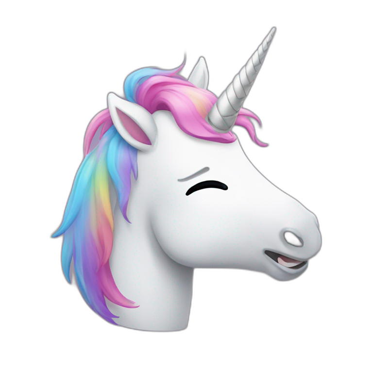 A unicorn winking emoji