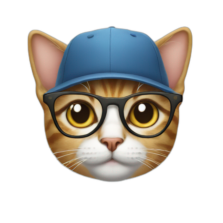 cat with cap and glasses emoji