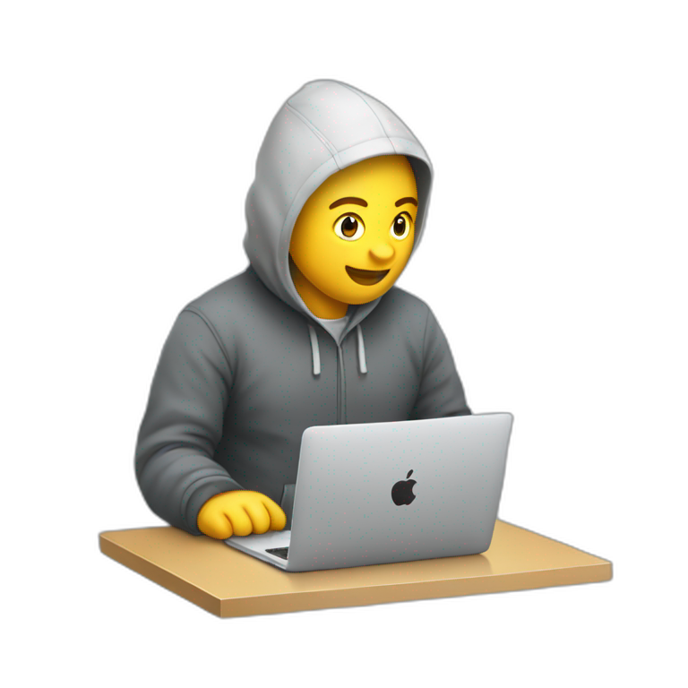 Chat qui travail sur un mac emoji