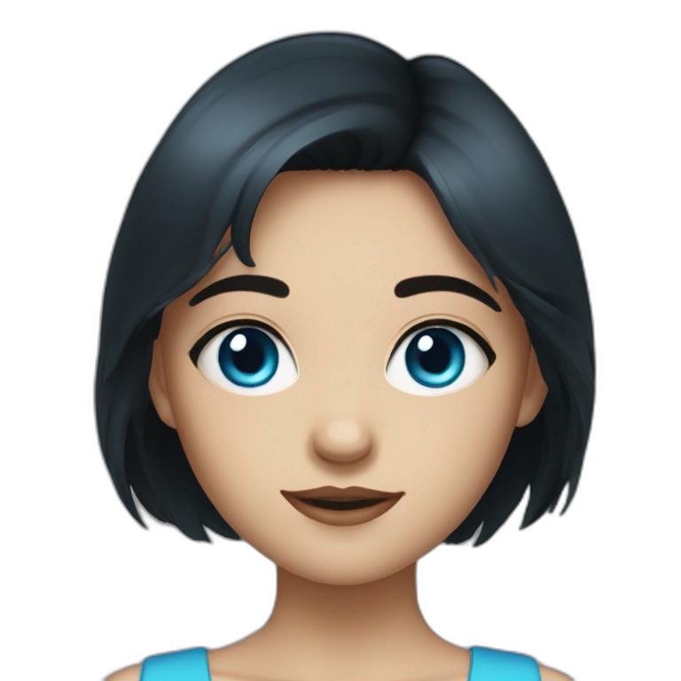 A girl with blue eyes and dark hair emoji