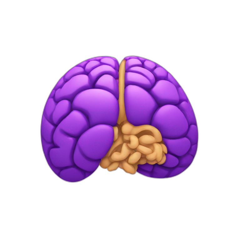 half heart half brain in purple emoji