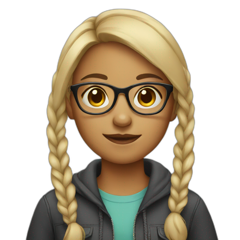 Girl with glasses  emoji