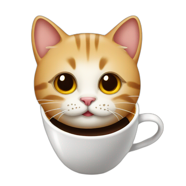 cat, coffee emoji