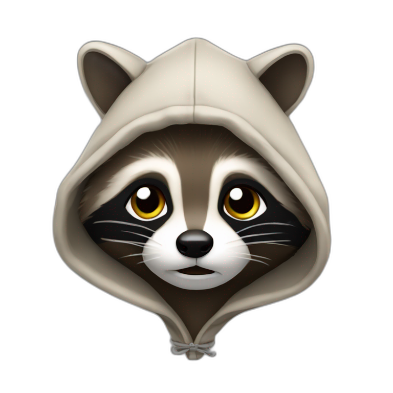 raccoon in hood emoji