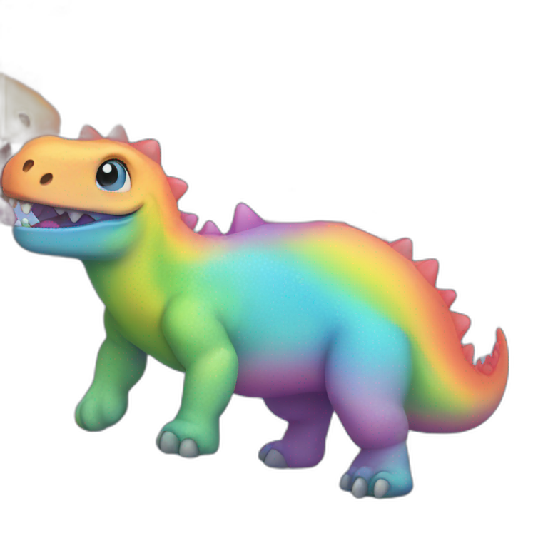 cute rainbow dinosaur emoji
