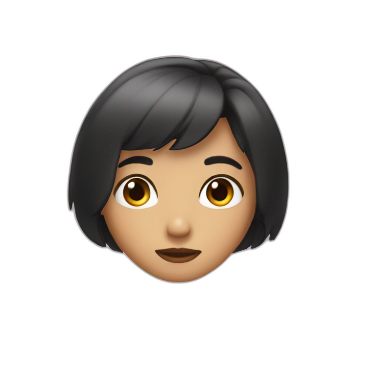 small eyes, a bob hairstyle emoji