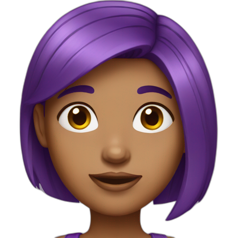  Girl woth purple hair emoji