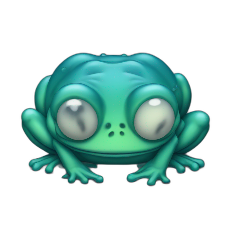 sad blue frog emoji
