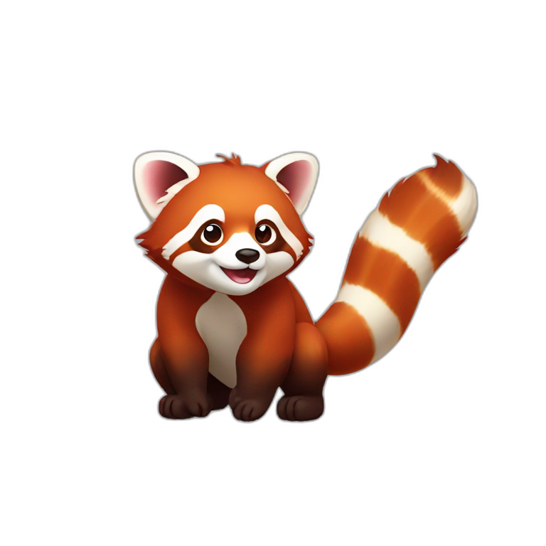 Red panda wagging its tail emoji